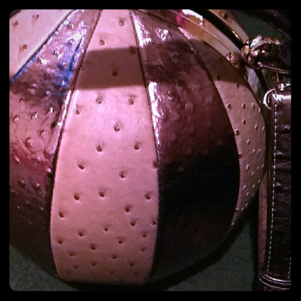 Unique Basketball Ostrich Skin Purse